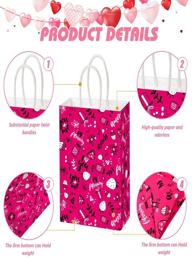 Chivertion 150 Pieces Valentine's Day Paper Gift Bags with Handle Valentines Goody Candy Bags Valentines Day Treat Bags for Valentines Day Party Favors Gift Wrapping Supplies - Image 4