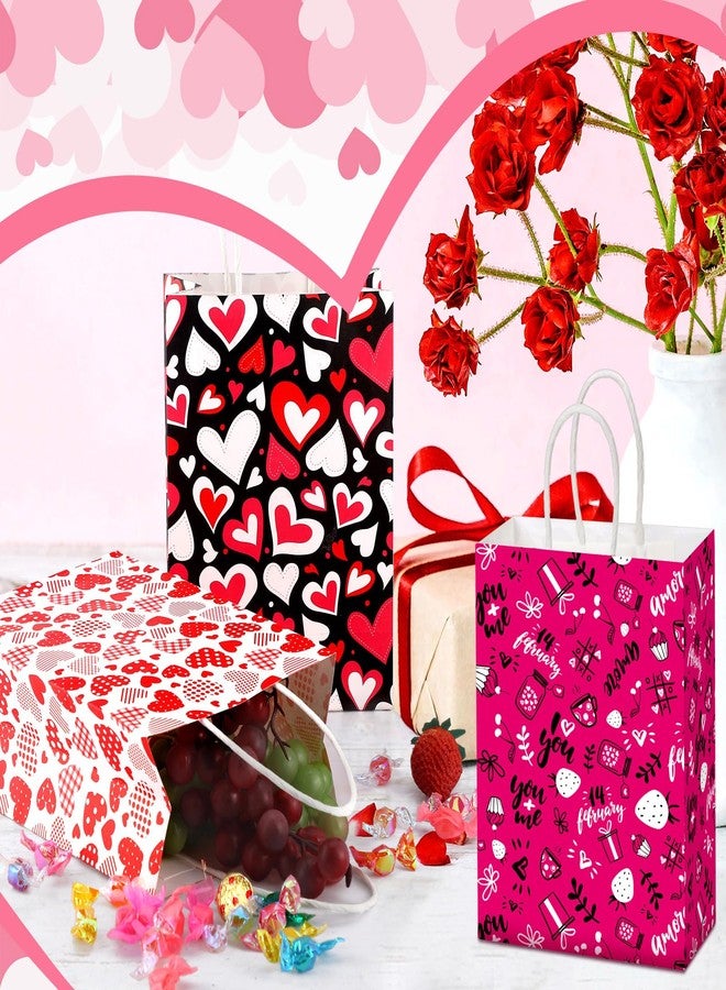 Chivertion 150 Pieces Valentine's Day Paper Gift Bags with Handle Valentines Goody Candy Bags Valentines Day Treat Bags for Valentines Day Party Favors Gift Wrapping Supplies - Image 2