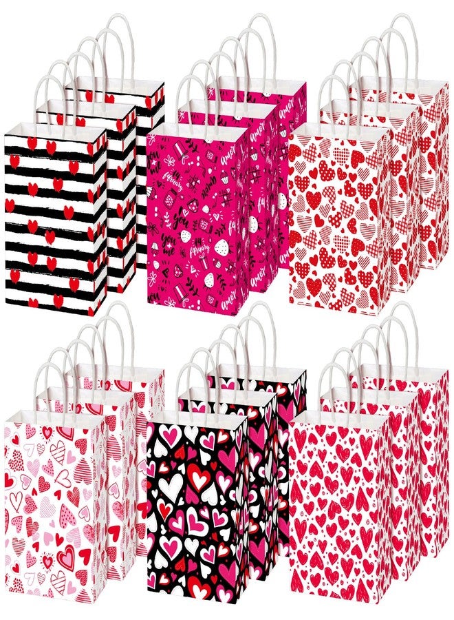 Chivertion 150 Pieces Valentine's Day Paper Gift Bags with Handle Valentines Goody Candy Bags Valentines Day Treat Bags for Valentines Day Party Favors Gift Wrapping Supplies - Image 1