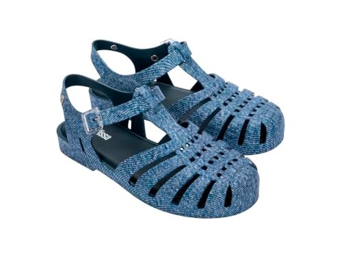 Melissa Possession Jelly Sandal for Women - The Original Jelly Shoe, Fisherman's Sandal with Adjustable Strap and Side Buckle, Jeans Blue, 8 - Image 1