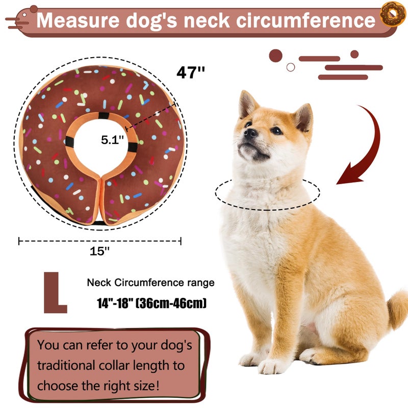 Cneo Recovery Donut Collar for Dogs & Cat,Inflatable Dog Cone Collar Alternative After Surgery,Soft Dog Cone for Large Medium Small Pet, Adjustable Pet Neck Donut(Brown,Large) - Image 5