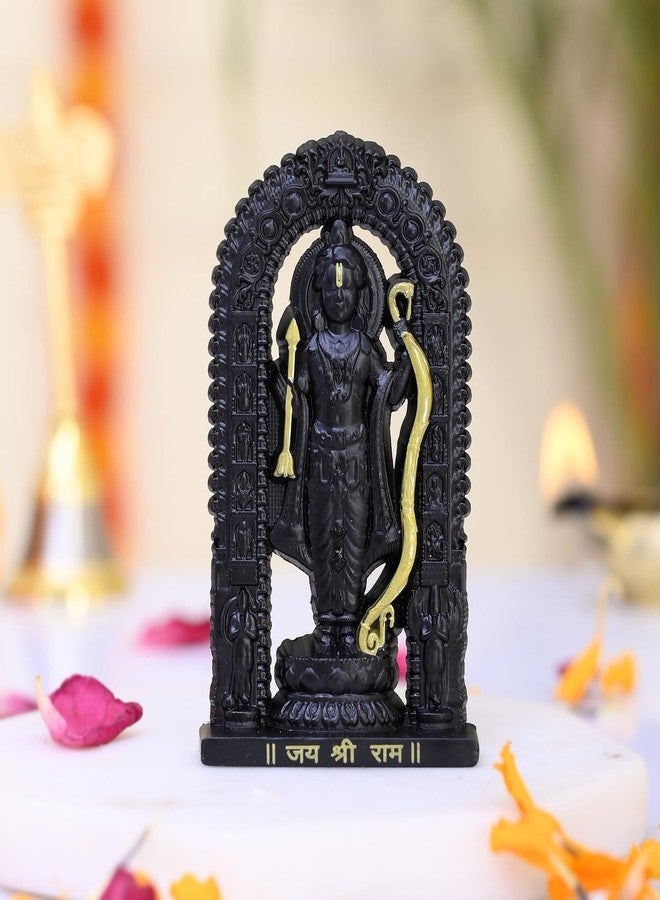 Craftam Metal Small Ram Lalla Idol Murti Ayodhya for Car Dashboard Home Decor,Home Temple Mandir Pooja, Gift, Car Dashboard (Black Height - 2.7 Inch) - Image 1