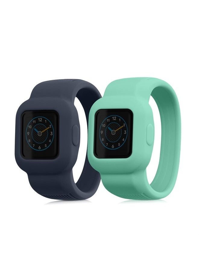 kwmobile Watch Strap Set Compatible with Garmin Vivofit jr. 3-2x TPU Silicone Fitness Tracker Sports Band - Size Small (S)  - Image 1