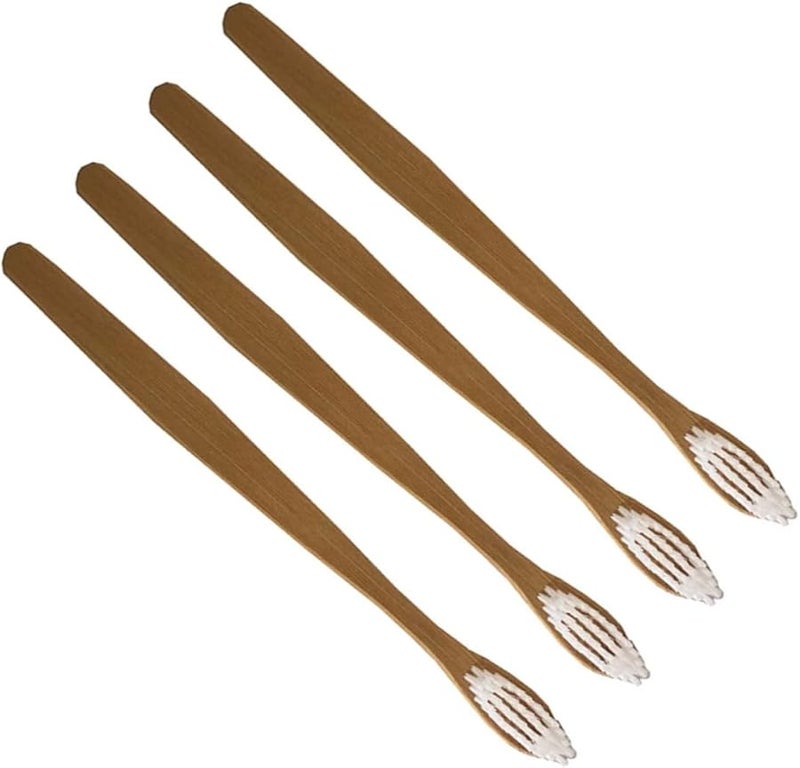 PartyKindom 4 Pack Biodegradable Toothbrushes Soft Bristles Ergonomic Handle For Adults Travel - Image 1