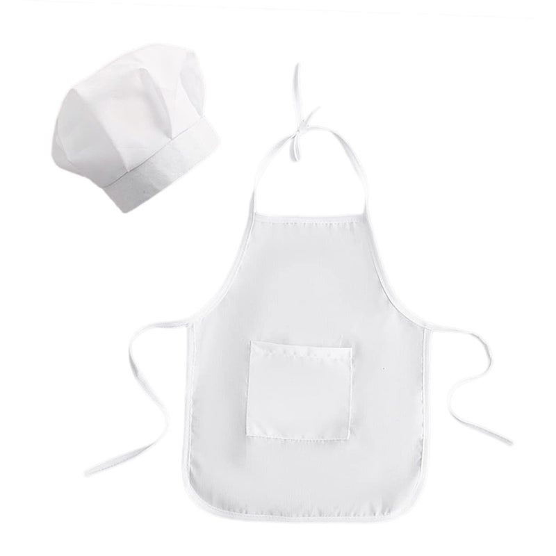 Baby Chef Costume Set White Hat And Apron For Newborn Photography Props Size Small - Image 2
