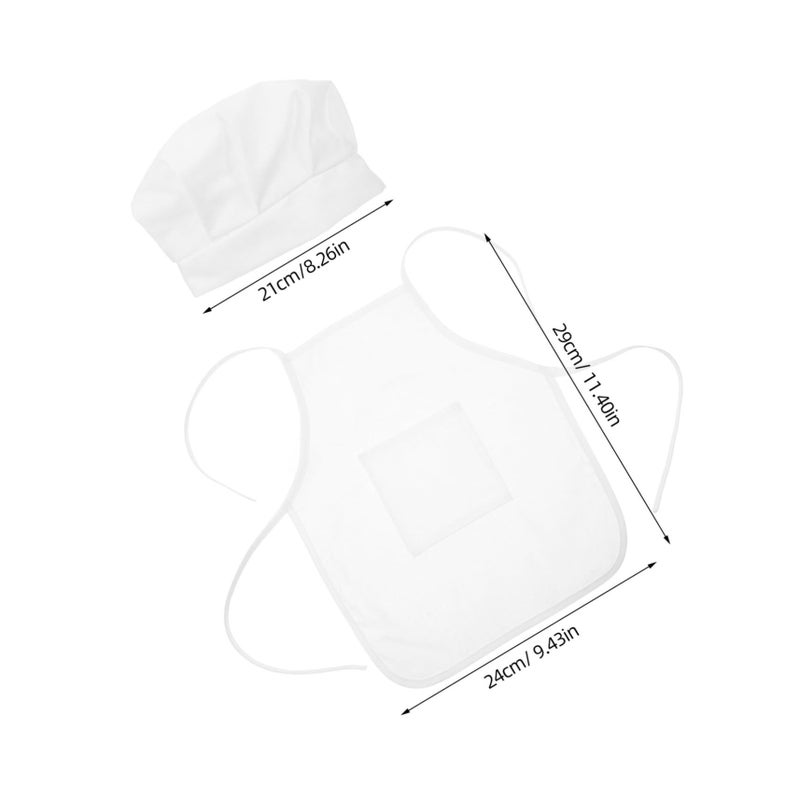 Baby Chef Costume Set White Hat And Apron For Newborn Photography Props Size Small - Image 3