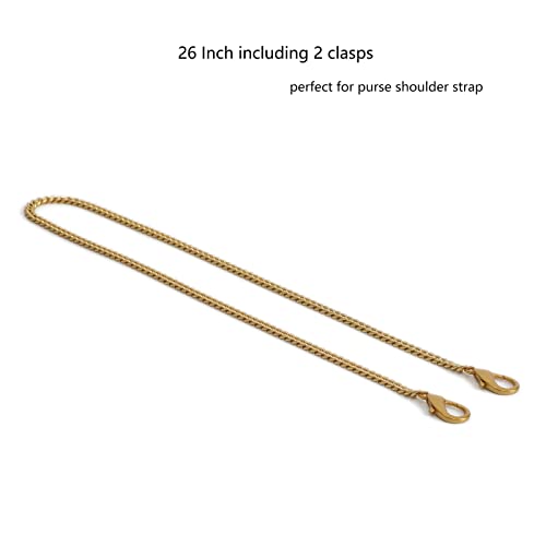 Yichain Mini Nice Purse Chain Strap Replacement Handbag Crossbody Shoulder Purse Strap Accessories Charms (Antique Gold,26 Inch) - Image 2
