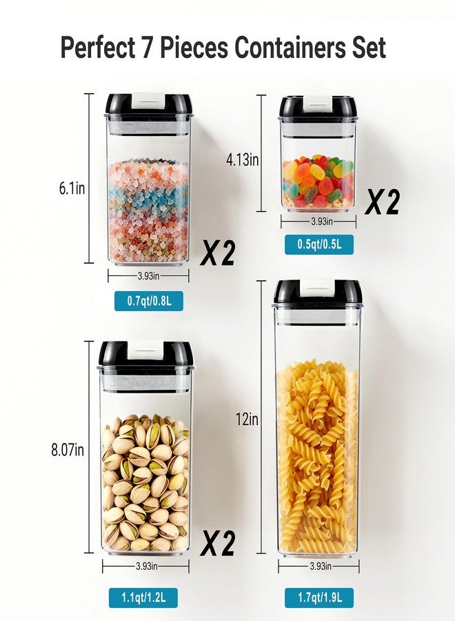 OMIO Airtight Food Storage Containers 7 Pcs, BPA-Free Kitchen Canisters with Intrusive Seal Lids & Silicone Gasket for Cereal, Flour, Pasta - Leak Proof, Stackable Pantry Organizers - Image 4