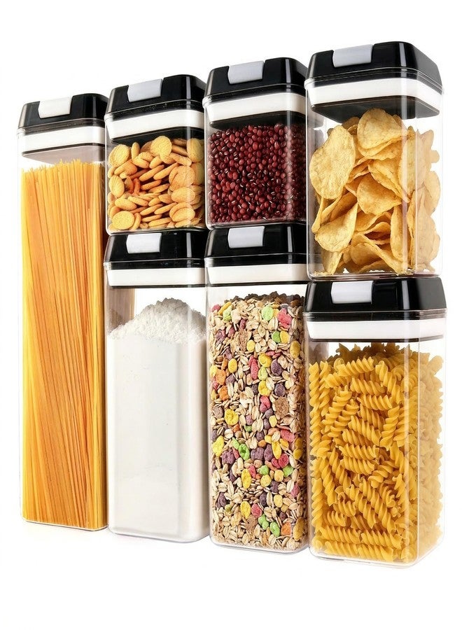 OMIO Airtight Food Storage Containers 7 Pcs, BPA-Free Kitchen Canisters with Intrusive Seal Lids & Silicone Gasket for Cereal, Flour, Pasta - Leak Proof, Stackable Pantry Organizers - Image 1