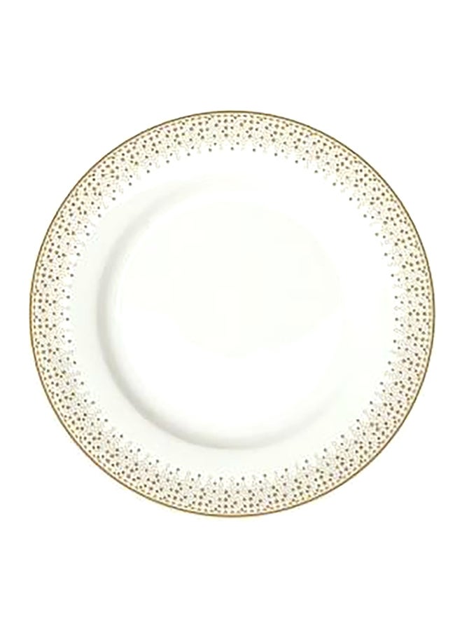 إيزي لايف طبق عشاء بورسلين تشكيلة احتفالية أبيض وذهبي . سم