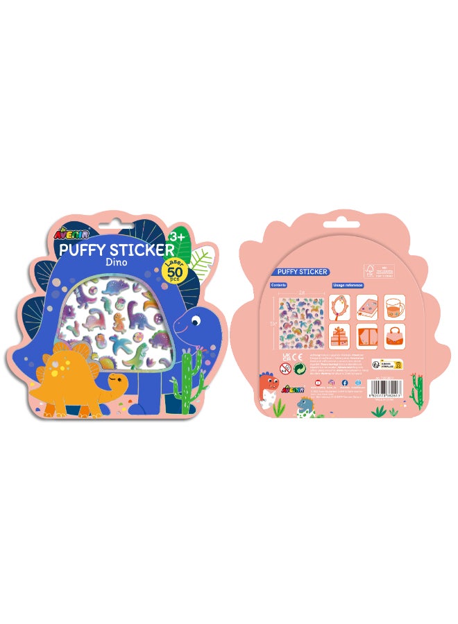 Avenir Puffy Sticker Dino Multicolor |  activity for kids | Perfect work of art to keep for room decoration or to give as a gift | ages 3+ - Image 2