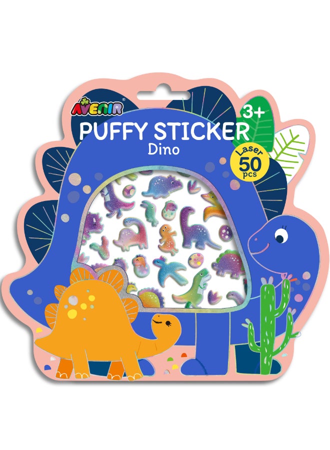 Avenir Puffy Sticker Dino Multicolor |  activity for kids | Perfect work of art to keep for room decoration or to give as a gift | ages 3+ - Image 1