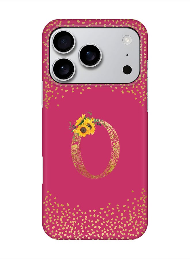 Stylizedd For iPhone 17 Pro,Case, [Compatible with MagSafe] Magnetic cover Slim fit Protection Matte, - Custom Floral Monogram - O ( Deep Pink )