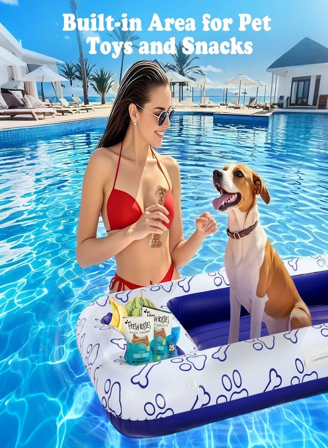 HeySplash Dog Floats for Pool, Inflatable Pool Floats for Small, Medium and Large Dogs, Pet Pool Float Built-in Area for Snacks and Toys, Dog Float for Outdoor Lake Pool Pet Water Park, Travel, Blue - Image 3