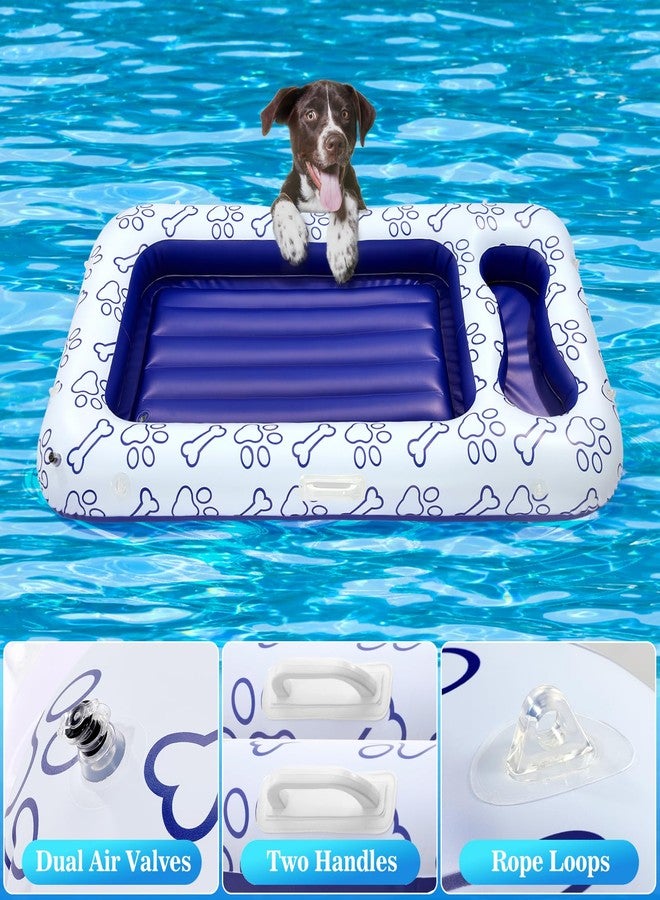 HeySplash Dog Floats for Pool, Inflatable Pool Floats for Small, Medium and Large Dogs, Pet Pool Float Built-in Area for Snacks and Toys, Dog Float for Outdoor Lake Pool Pet Water Park, Travel, Blue - Image 4