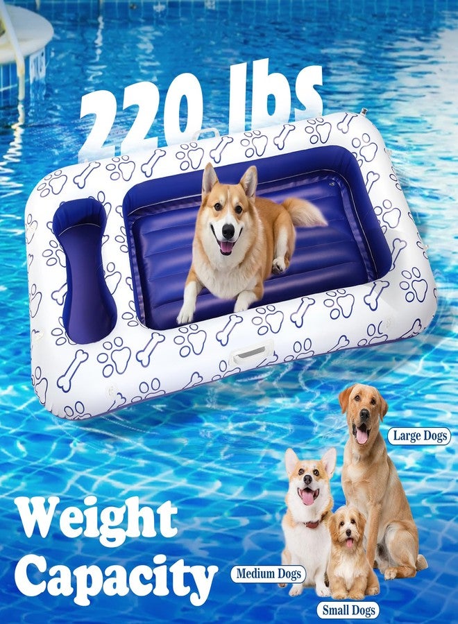 HeySplash Dog Floats for Pool, Inflatable Pool Floats for Small, Medium and Large Dogs, Pet Pool Float Built-in Area for Snacks and Toys, Dog Float for Outdoor Lake Pool Pet Water Park, Travel, Blue - Image 2