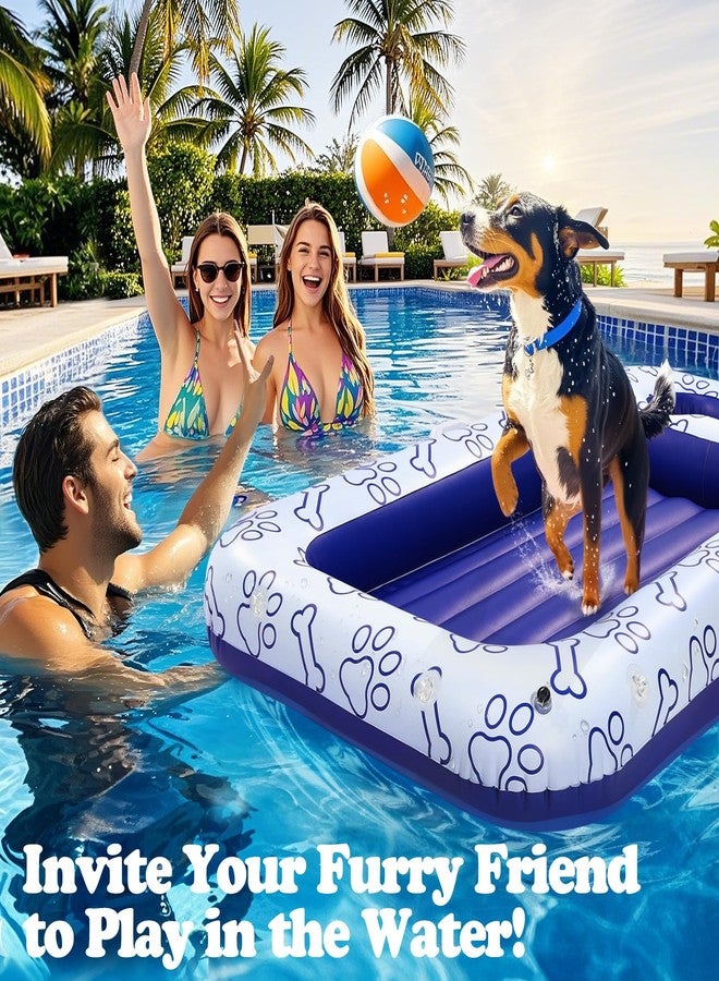 HeySplash Dog Floats for Pool, Inflatable Pool Floats for Small, Medium and Large Dogs, Pet Pool Float Built-in Area for Snacks and Toys, Dog Float for Outdoor Lake Pool Pet Water Park, Travel, Blue - Image 5