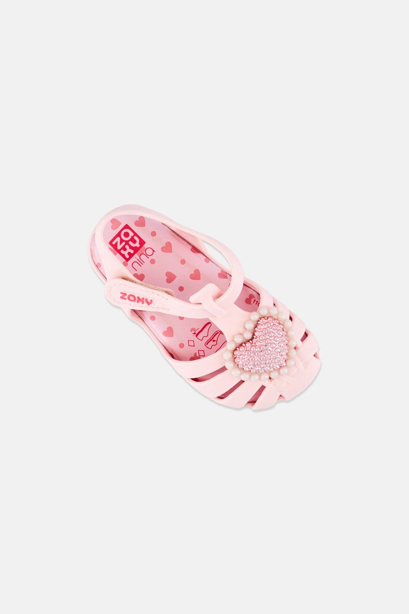 Zaxy Toddlers Girl Coracao Encantado Velcro Closure Sandals, Light Pink - Image 3