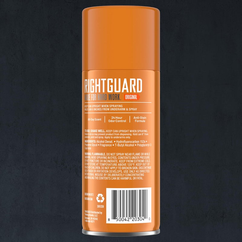 Right Guard سبراي مزيل العرق ريت غارد سبورت برائحة أصلية - سبراي مزيل عرق خالي من الألمنيوم للرجال، يمنع التعرق، حماية من الروائح لمدة 24 ساعة، مضاد للبقع، وطويل الأمد، 8.5 أونصة (3 عبوات) - Image 3