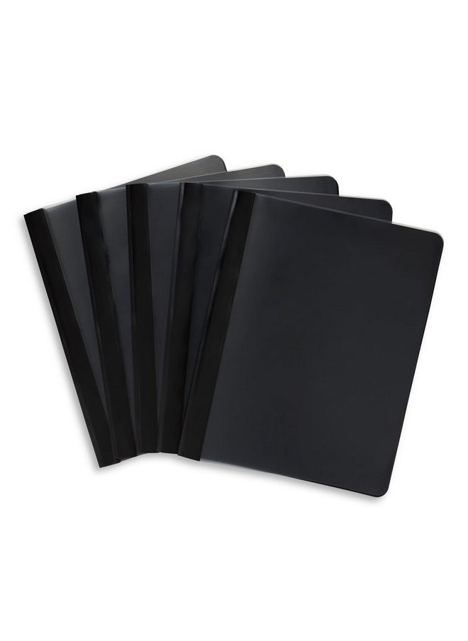 Blue Summit Supplies Blue Summit Supplies 25 Black Plastic Report Covers with Prongs, Black 3 Prong Clear Front Report Cover for Presentation, Document, and School Use, 0.42mm PP Plastic, Bulk 25 Pack  - Image 5