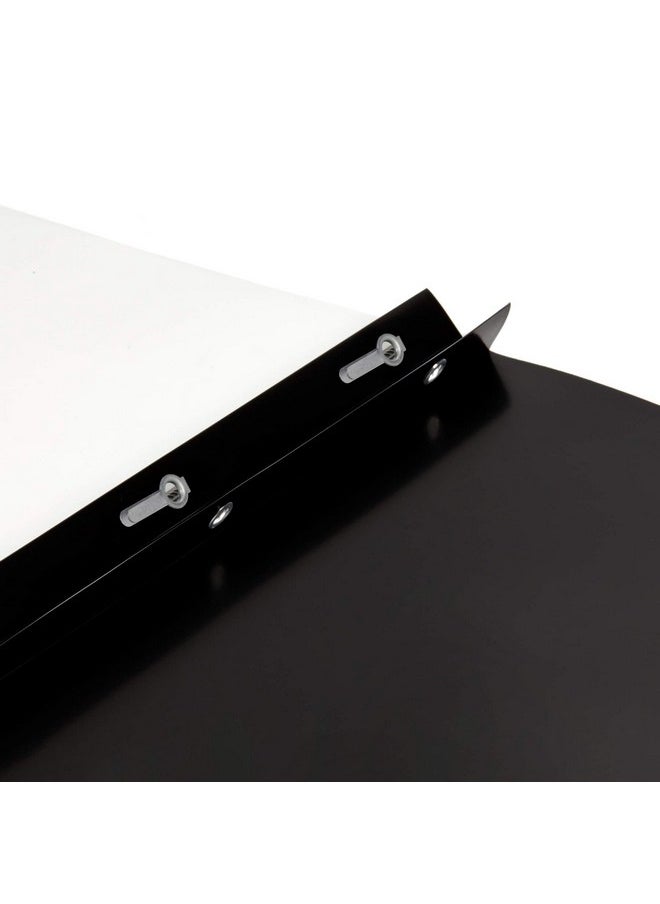Blue Summit Supplies Blue Summit Supplies 25 Black Plastic Report Covers with Prongs, Black 3 Prong Clear Front Report Cover for Presentation, Document, and School Use, 0.42mm PP Plastic, Bulk 25 Pack  - Image 3