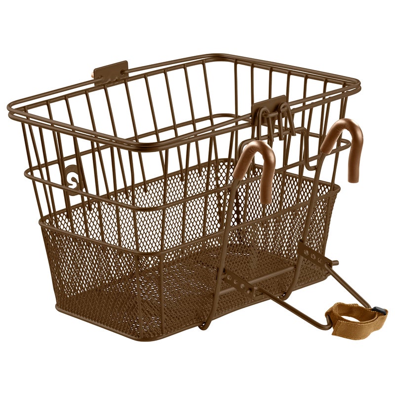 Retrospec Apollo Detachable Front Bike Basket Steel Half-Mesh with Integrated Detachable Hooks and Built-in Handle, Easy Assembly and Portability for Bicycles - Image 2