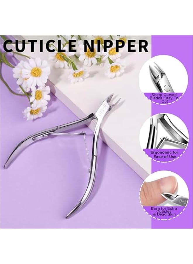 Generic Cuticle Remover with Cuticle Pusher and Cuticle Cutter, Cuticle Trimmer Cuticle Nippers Nail Clippers for Women, Pedicure Tools for Fingernails Toenails  - Image 2