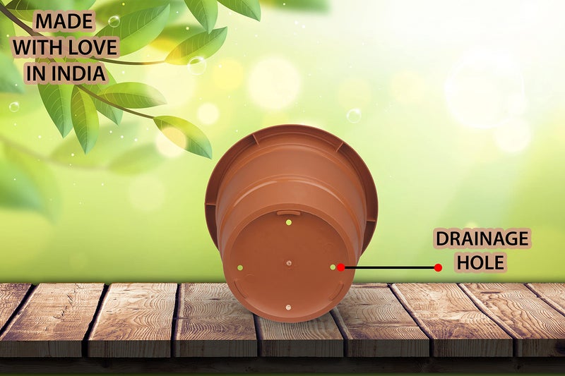 Halsey® Round Virgin Plastic Modern Design Durable Plastic Plant Pot for Gardening (Pack of 4) (Small (8 X 8 INCH)) - Image 3