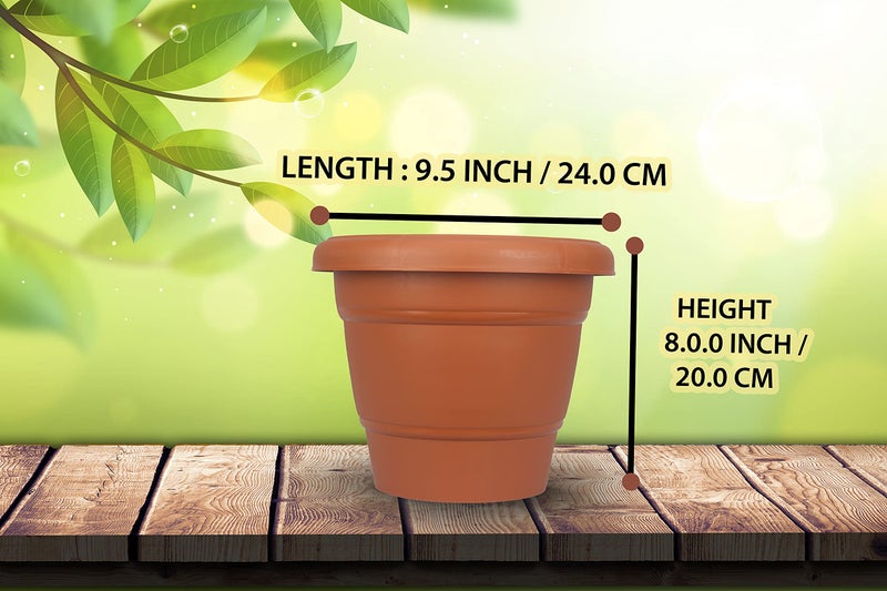 Halsey® Round Virgin Plastic Modern Design Durable Plastic Plant Pot for Gardening (Pack of 4) (Small (8 X 8 INCH)) - Image 2