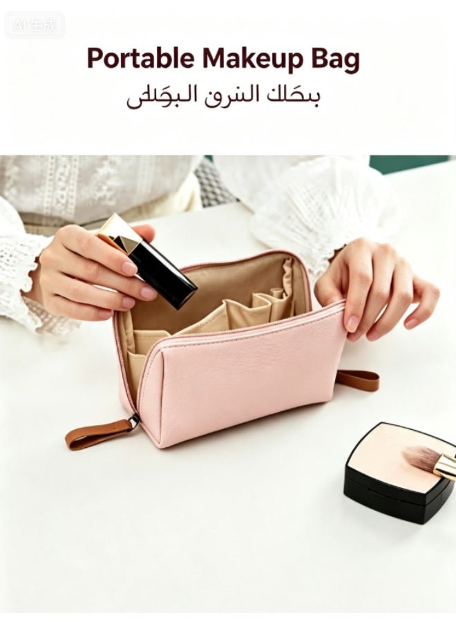 jaexest حقيبة مكياج صغيرة للحقيبة – حقيبة مستحضرات تجميل مصغرة للنساء والفتيات | منظم مكياج سفر محمول – حقيبة بسحاب خفيفة الوزن لأحمر الشفاه والبودرة والفرش والأساسيات اليومية - Image 1
