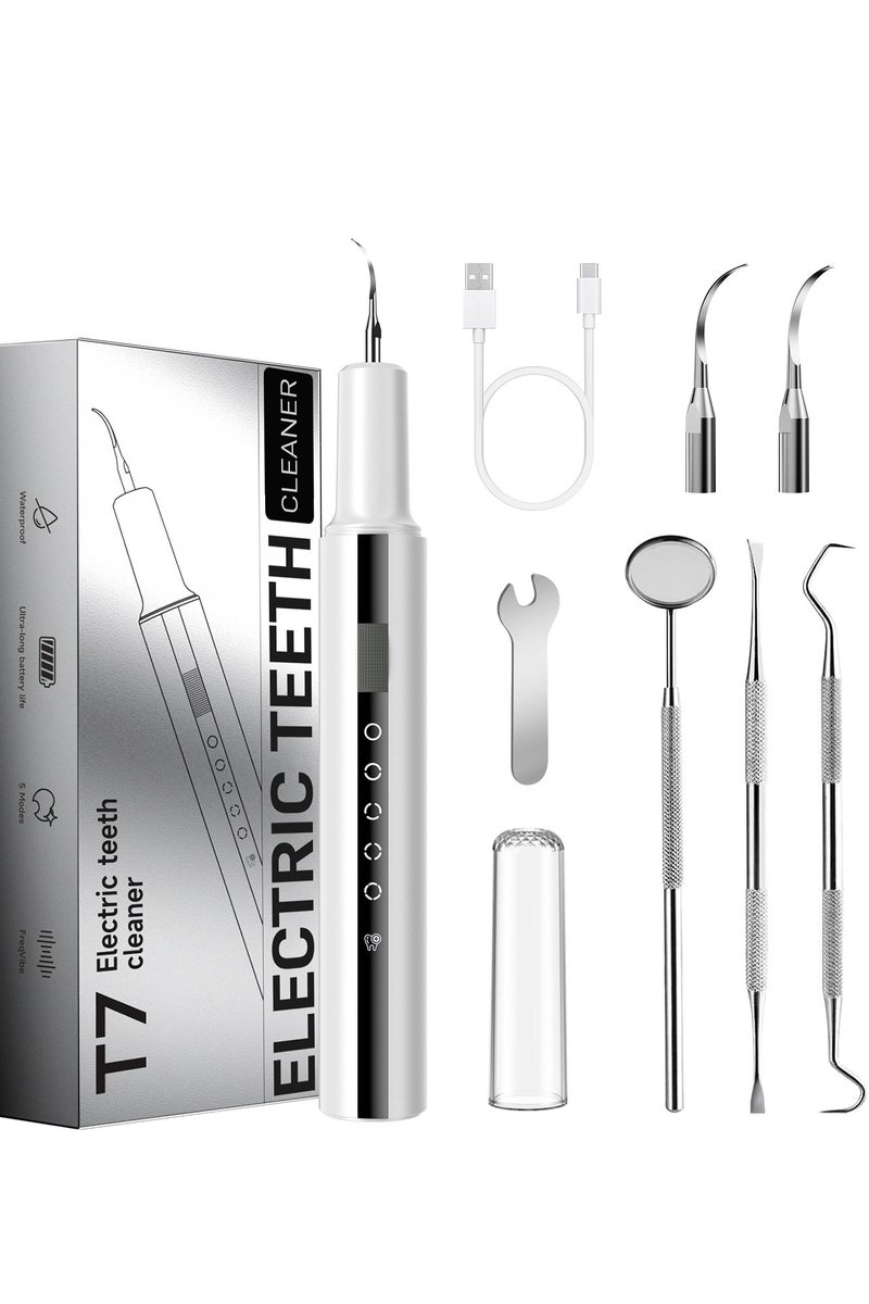 YANCI Ultrasonic Dental Scaler For Teeth Tartar Stain Tooth Calculus Remover Electric Sonic Teeth Plaque Cleaner Dental Stone Removal, Replaceable Clean Heads- Safe - Image 1