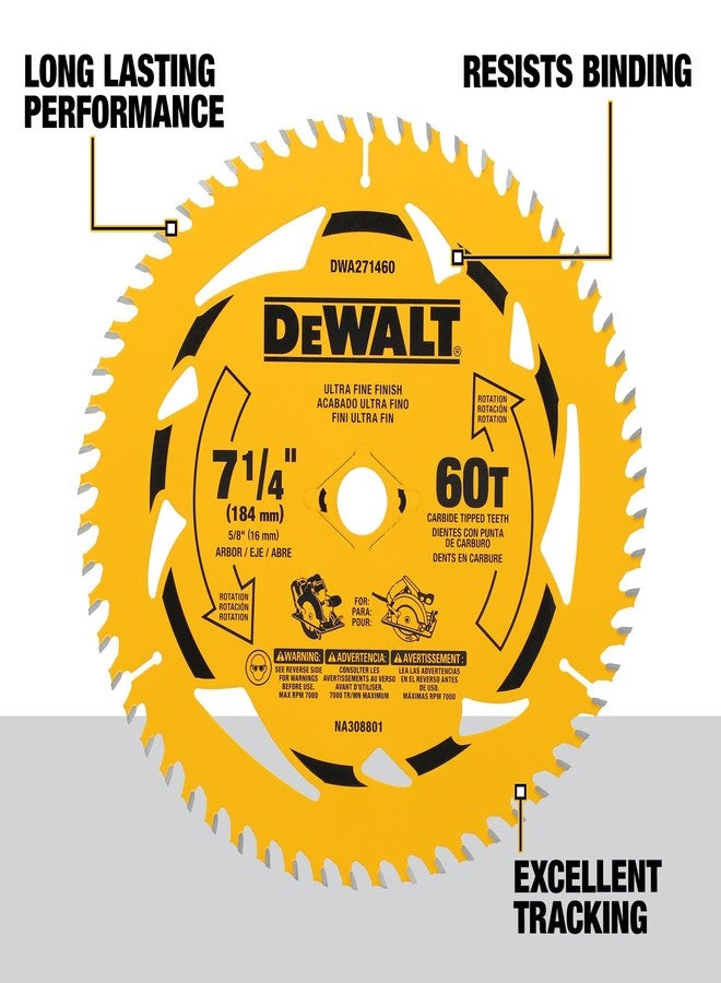 DEWALT 7-1/4 in. 60T Circular Saw Blade (DWA271460) - Image 2