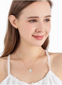 EVEVIC Austrian Crystal Halo Octagon Pendant Necklaces for Women Fashion 14K Gold Plated Dainty  Hypoallergenic Jewelry  - Image 5