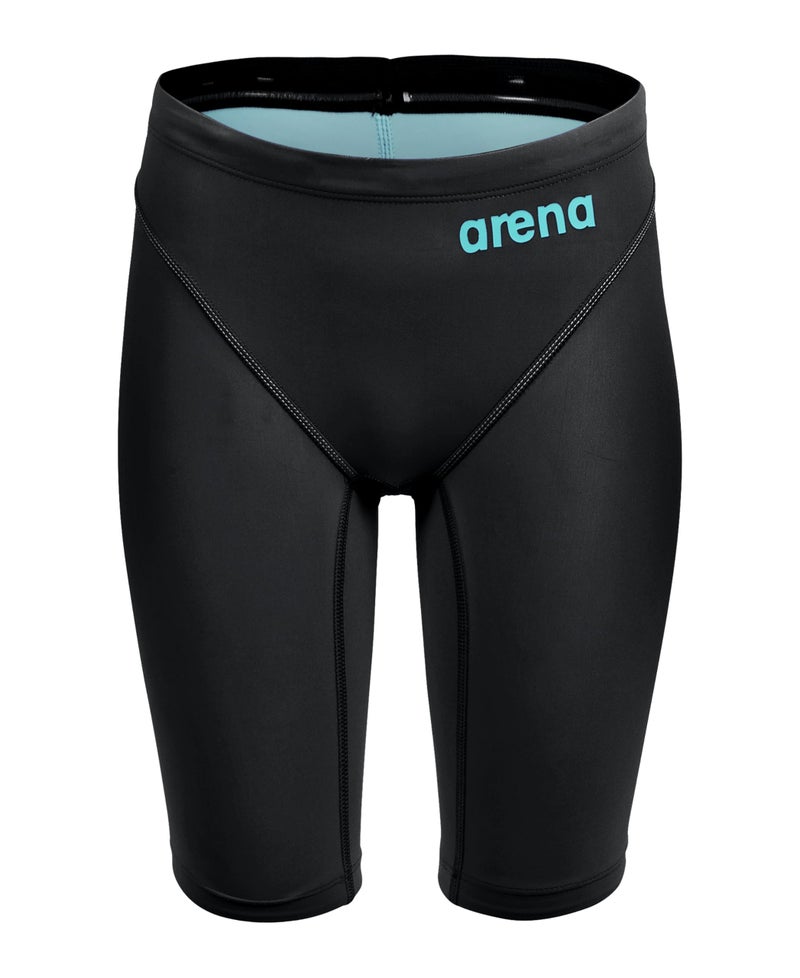 ARENA Powerskin Impulso Boys' Racing Jammer Competition Swimsuit One Piece Athletic Swim Team Championship Tech Suit, Black Teal, Size 26 - Image 4