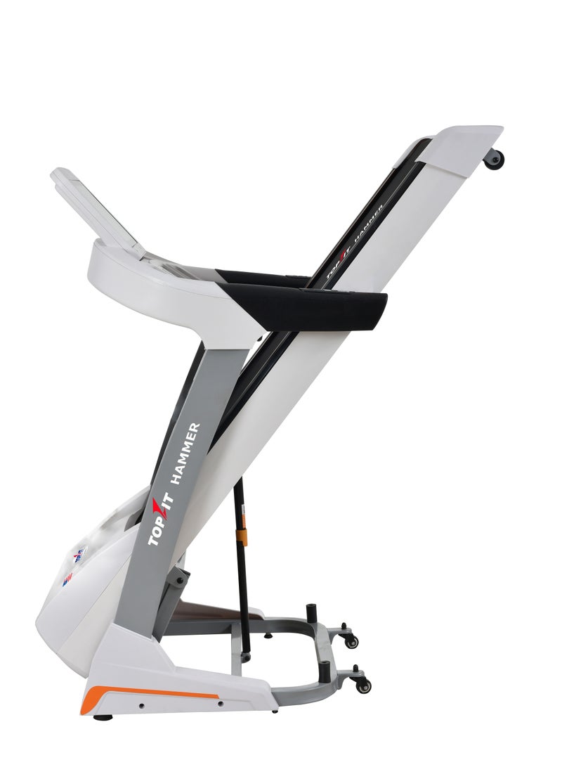 Hammer MT-X Power VOLTTA Smart Treadmill 4.5HP – Foldable, 15.6" Android Screen, White - Image 3