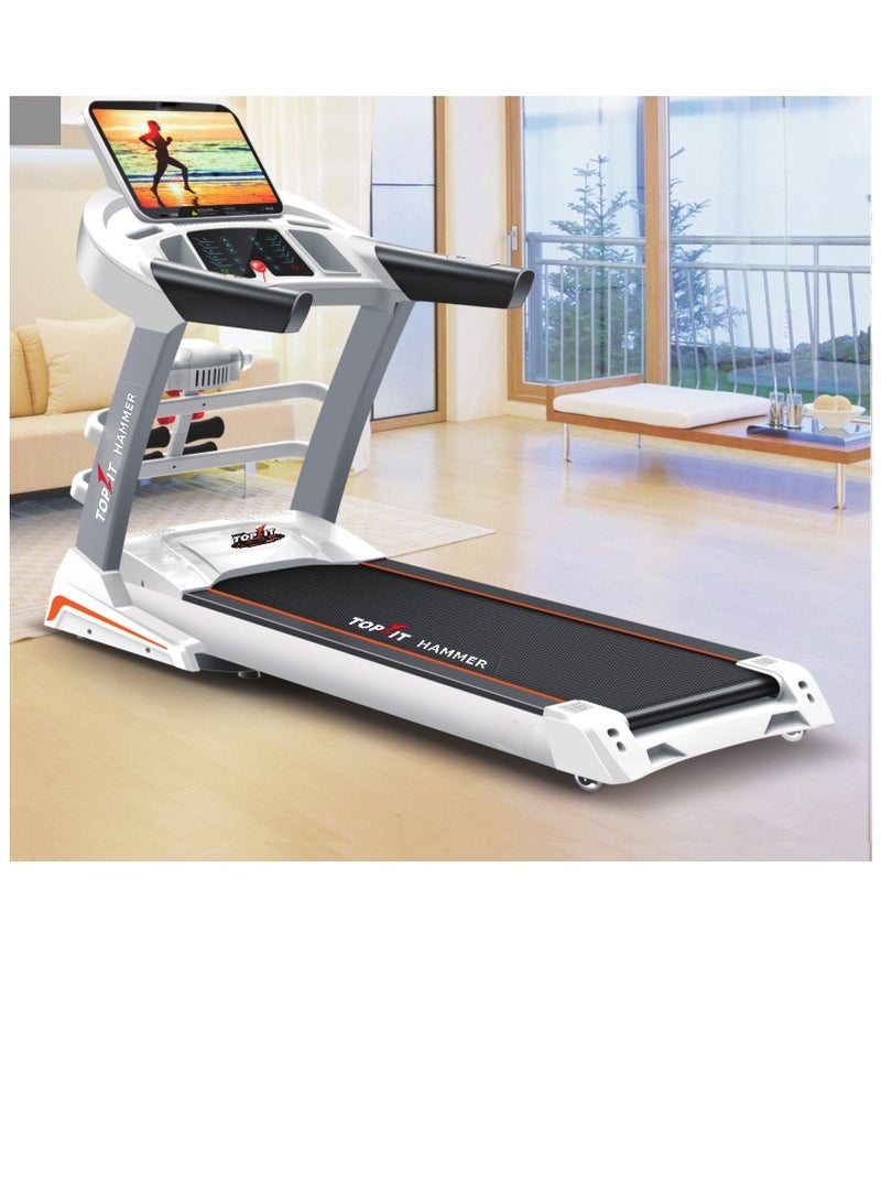 Hammer MT-X Power VOLTTA Smart Treadmill 4.5HP – Foldable, 15.6" Android Screen, White - Image 2