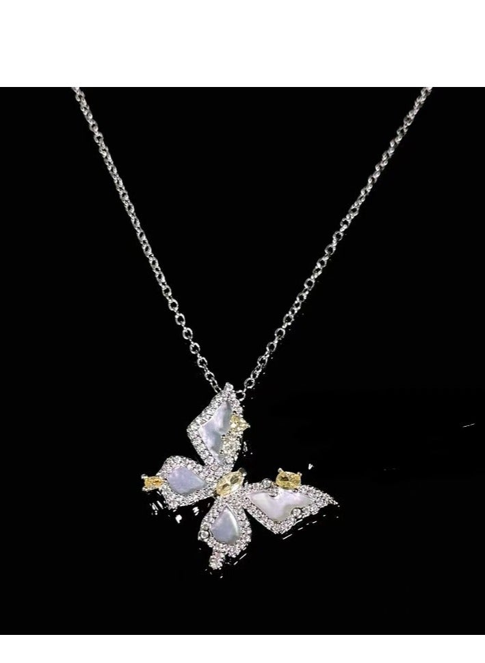 Jewelry Yellow Jade Butterfly Jewelry Set Irregular Zircon - Can be purchased separately (with jewelry box packaging) - Image 5