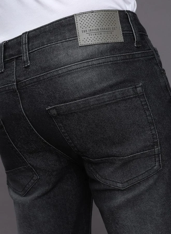 The Indian Garage Co Grey The Indian Garage Co Men Dark Wash Slim Fit Jeans for Men | Best Price UAE