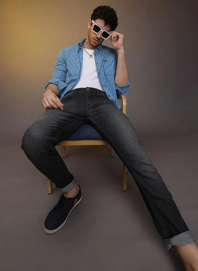 The Indian Garage Co The Indian Garage Co Men Dark Wash Slim Fit Jeans