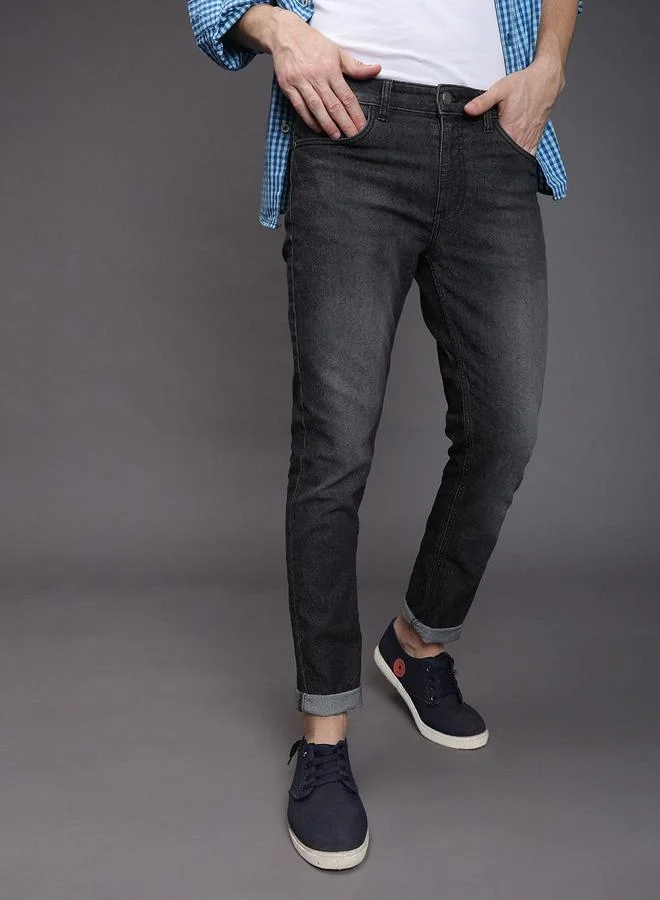 The Indian Garage Co Grey The Indian Garage Co Men Dark Wash Slim Fit Jeans for Men | Best Price UAE