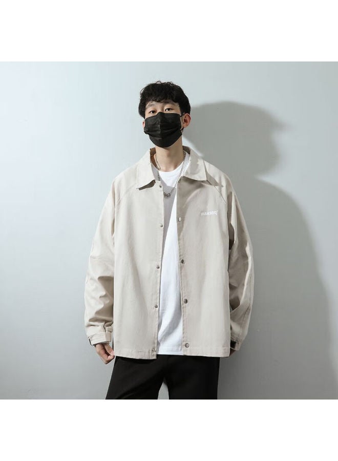 Foss Phil Men's Autumn Winter Jacket Style Trendy Shirt American Workwear Jacket Wt132 Apricot L - Image 1
