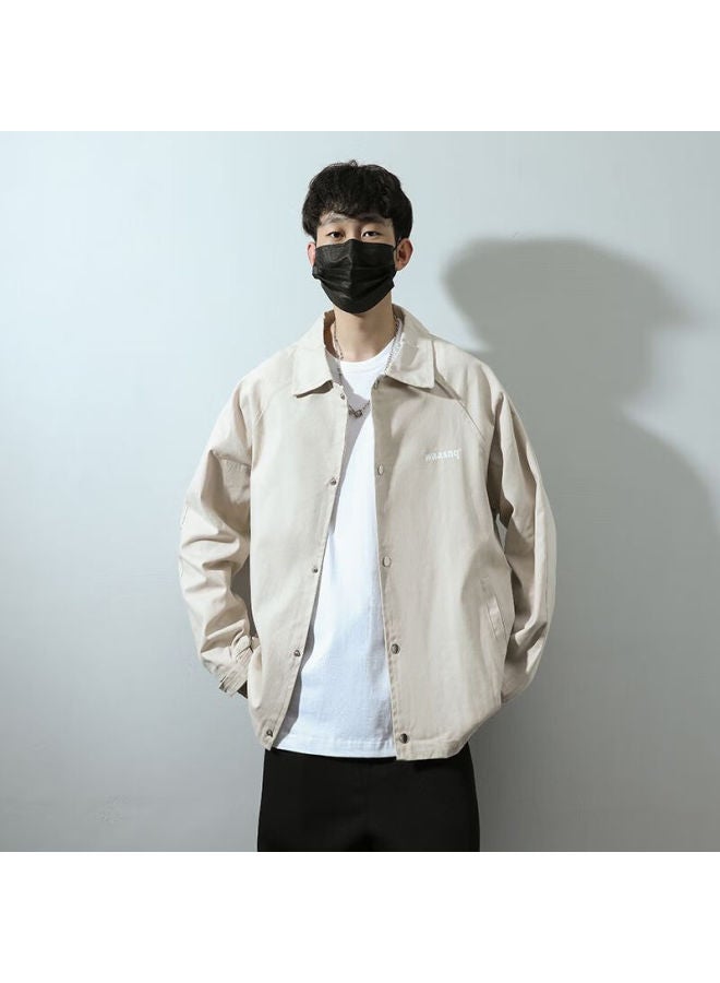 Foss Phil Men's Autumn Winter Jacket Style Trendy Shirt American Workwear Jacket Wt132 Apricot L - Image 5