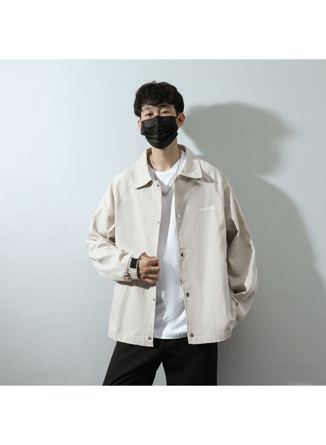 Foss Phil Men's Autumn Winter Jacket Style Trendy Shirt American Workwear Jacket Wt132 Apricot L - Image 4