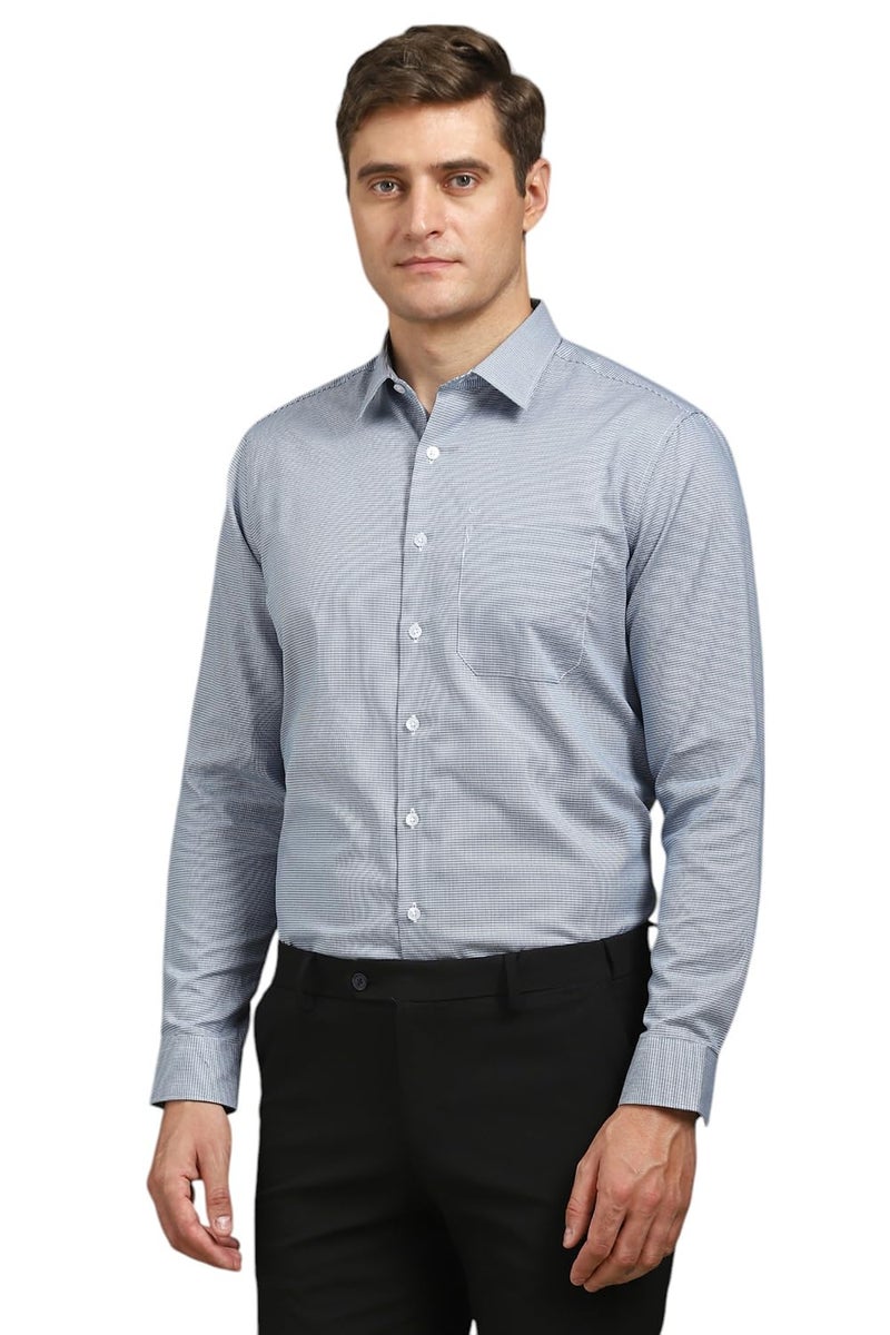 LOUIS PHILIPPE قميص قطن عادي للرجال من لويس فيليب (LPSFMSLPH98067_أزرق، 39) - Image 2