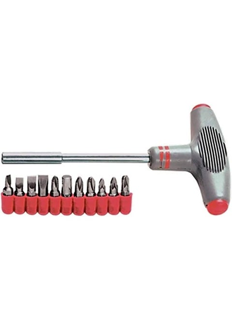 Crv Screwdriver With TShaped Handle And Bit, Set Of 11