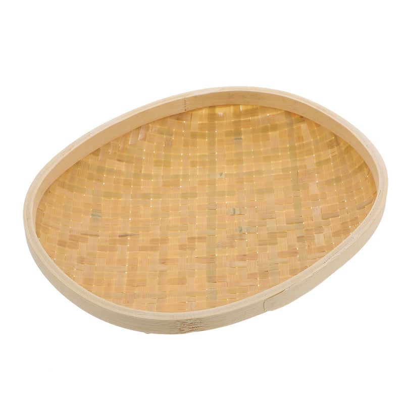 Round Woven Bread and Egg Storage Basket Handmade Kitchen Serving Tray - Image 2