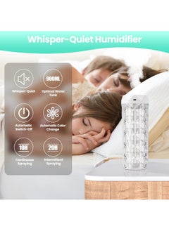 ماركة غير محددة اباجورة وموزع روائح الزيوت العطرية للمنزل والمكتب، أضواء LED بسبعة ألوان متدرجة، مرطب بالموجات فوق الصوتية، موزع روائح العلاج العطري، للمنزل وغرفة النوم والمكتب، إيقاف تلقائي 1000 مل  - Image 4