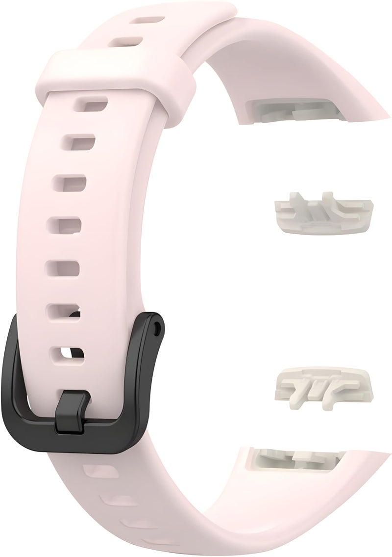 NEXT STORE Silicone Replacement Strap Compatible with Huawei Band 6 – Soft Adjustable Wristband (Light Pink) - Image 1