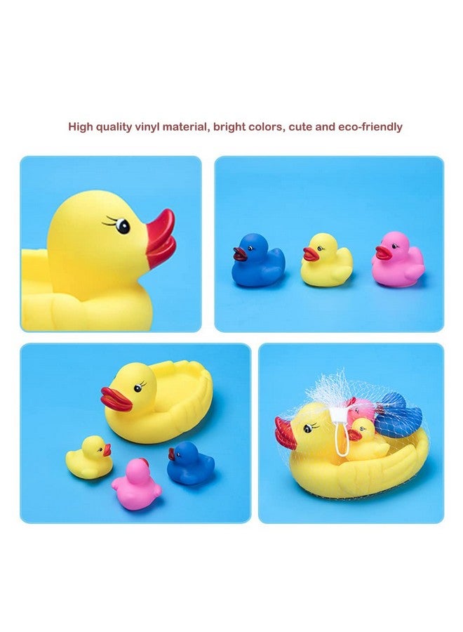 YUERFEILA Bath Duck Toys Rubber Ducks Family Squeak and Float Duckies Baby Shower Toy Party Decoration for Toddlers Boys Girls (Colorful Duck Family) - Image 3