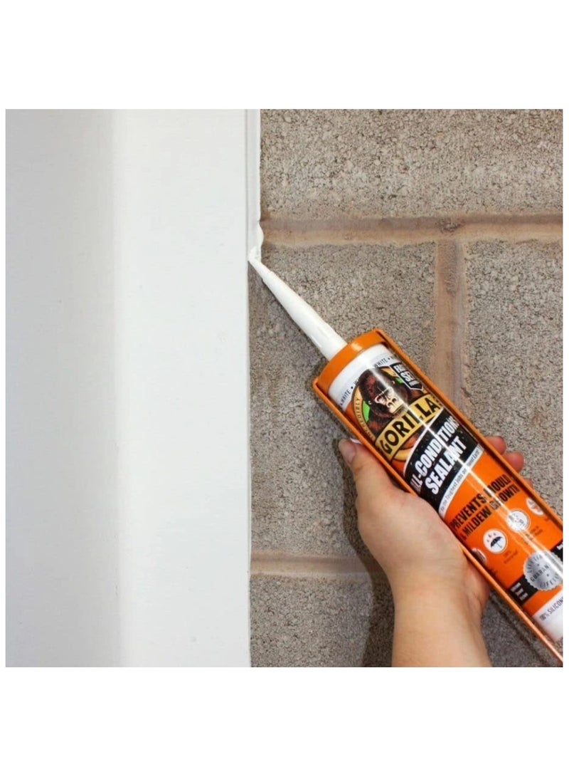 Gorilla All Conditions Sealant Silicone White 295ml - Image 3